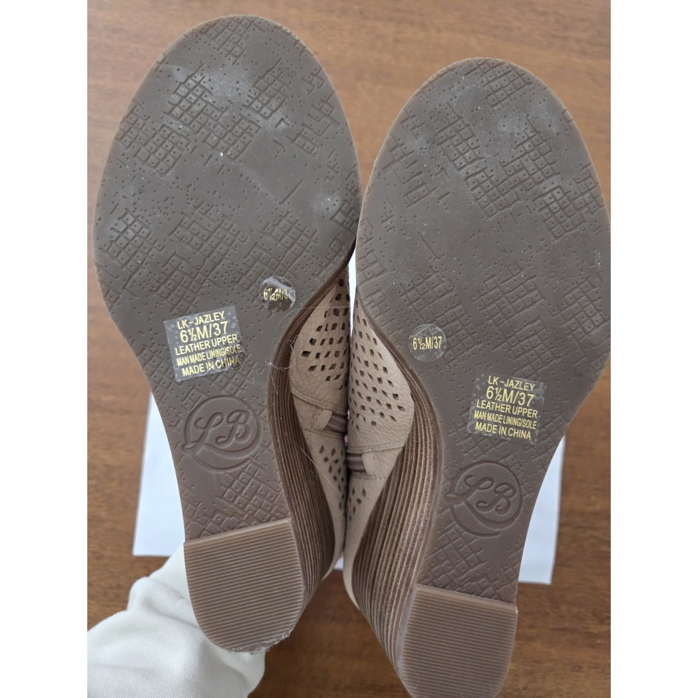Lucky Brand Jazley Wedge Open Toe‎ Booties Women's 6.5m Perforated - Picture 3 of 12